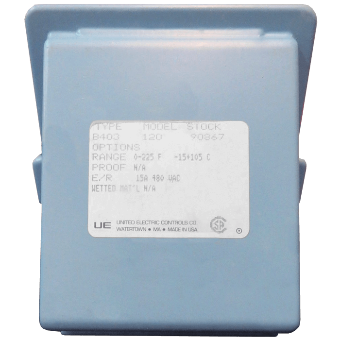 United Electric Temperature Switch, 400 Series Type B403 Models 120 & 121